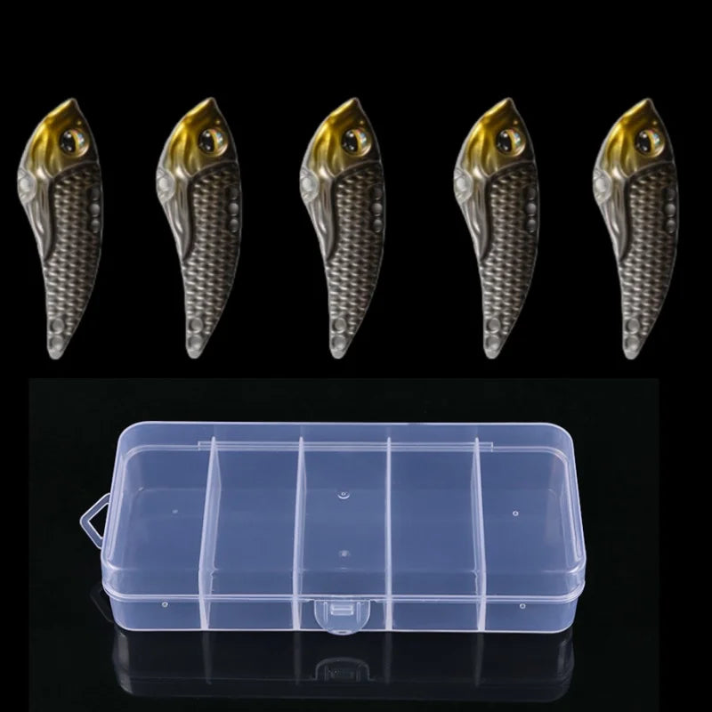 Wondersee 5PCS with Box Switchable Vibration VIB Spinner Spoon Jerkbait
