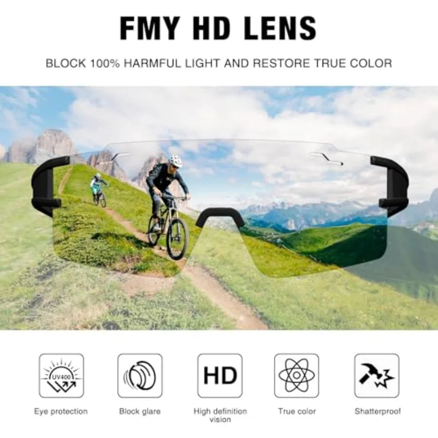 Cycling Glasses for Men Women Youth, UV400 Protection Polarized Sports Sunglasses, Baseball Sunglasses