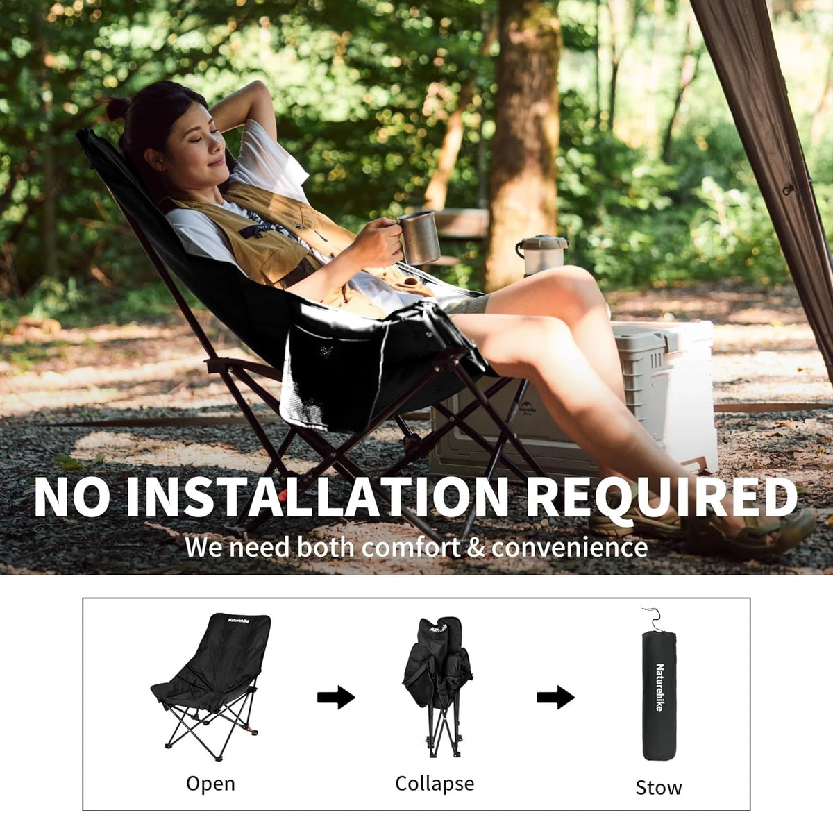 Naturehike Sea Star 2-Position Adjustable High-Back Camping Chair