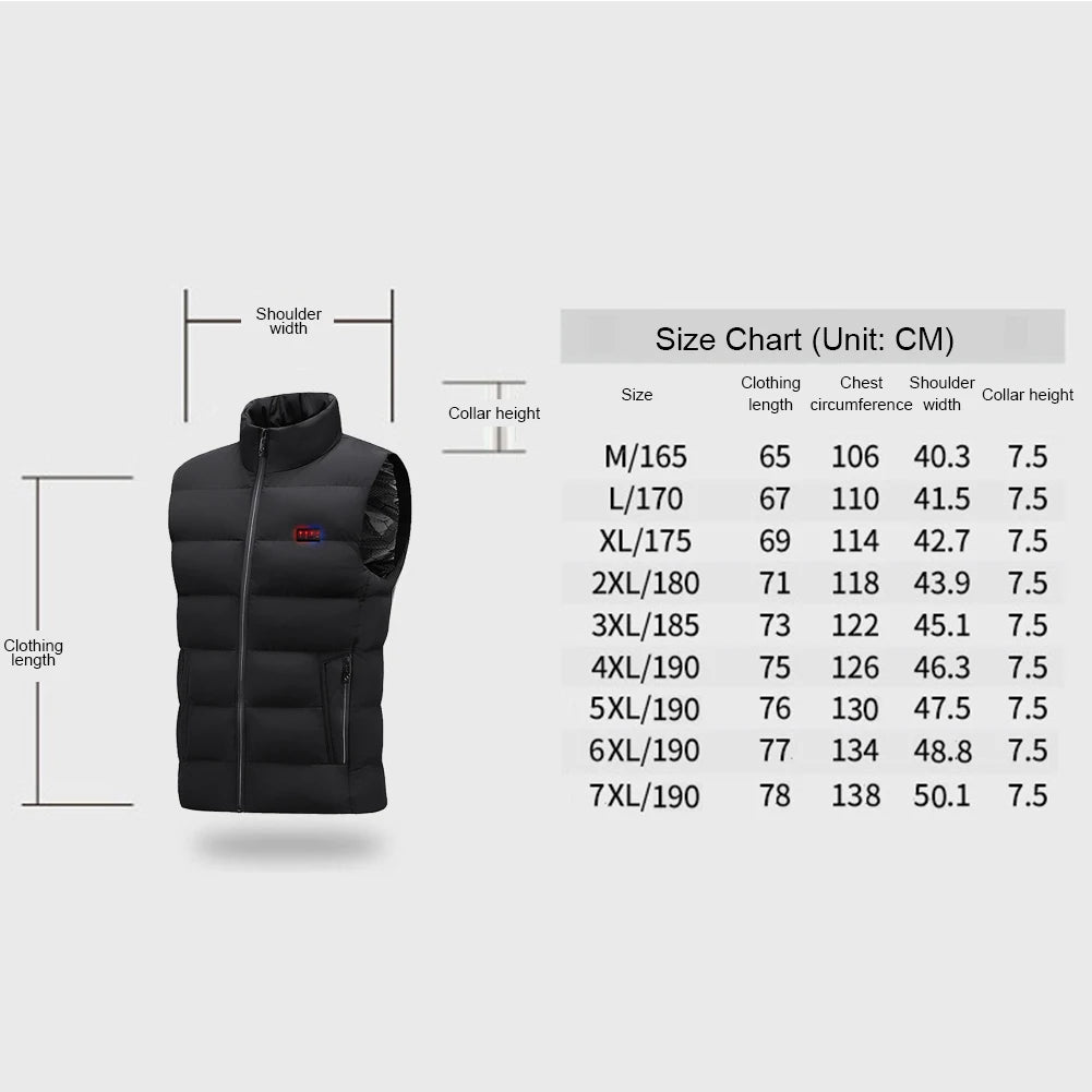 Self-heating Thermal Heated Vest Men USB Electric Heating Lightweight