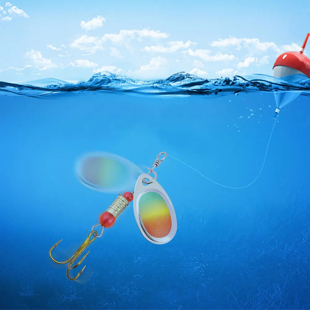 16Pcs Metal Spoon Spinner Fishing Lure with Treble Hooks