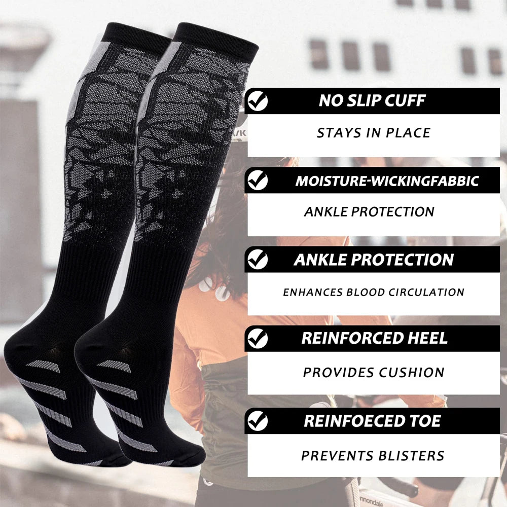 1 Pair Sports Compression Socks for Women and Men - Calf Support Socks