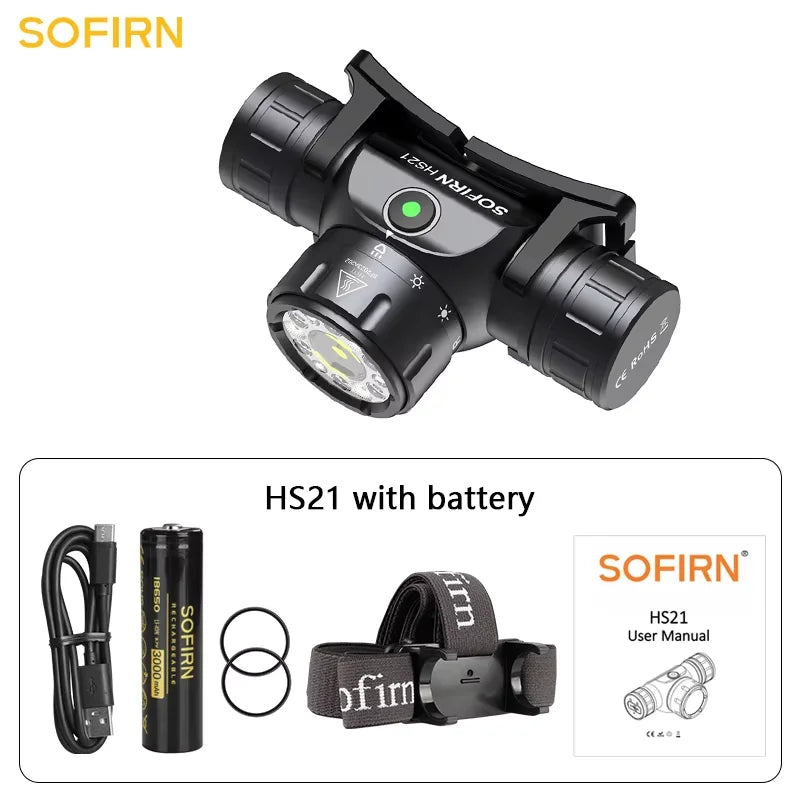 Sofirn HS21 2000LM Rechargeable LED EDC Headlamp with Infrared Sensor