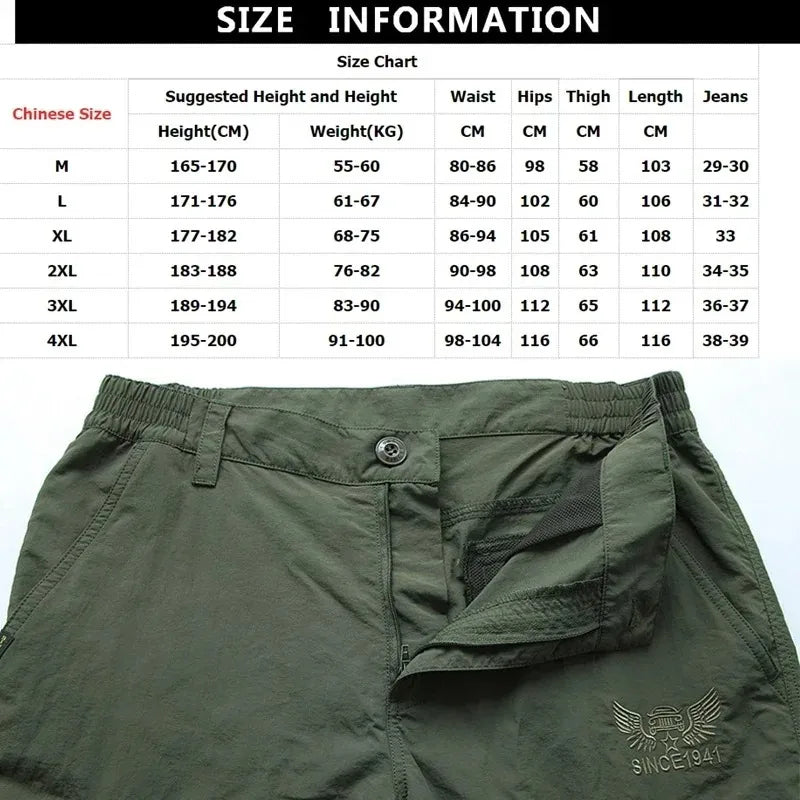 Men's Lightweight Tactical Cargo Pants | Outdoor Waterproof Combat Trousers