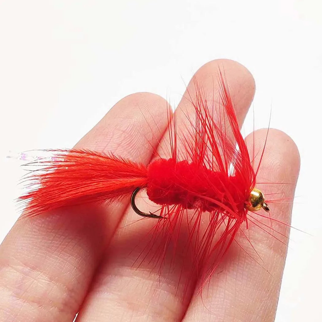 10-Pack Wooly Bugger Streamer Flies with Box for Trout, Bass & Carp