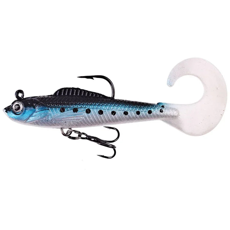 6PCS Wobblers Artificial Baits Fishing Tackle Soft Silicone Bait