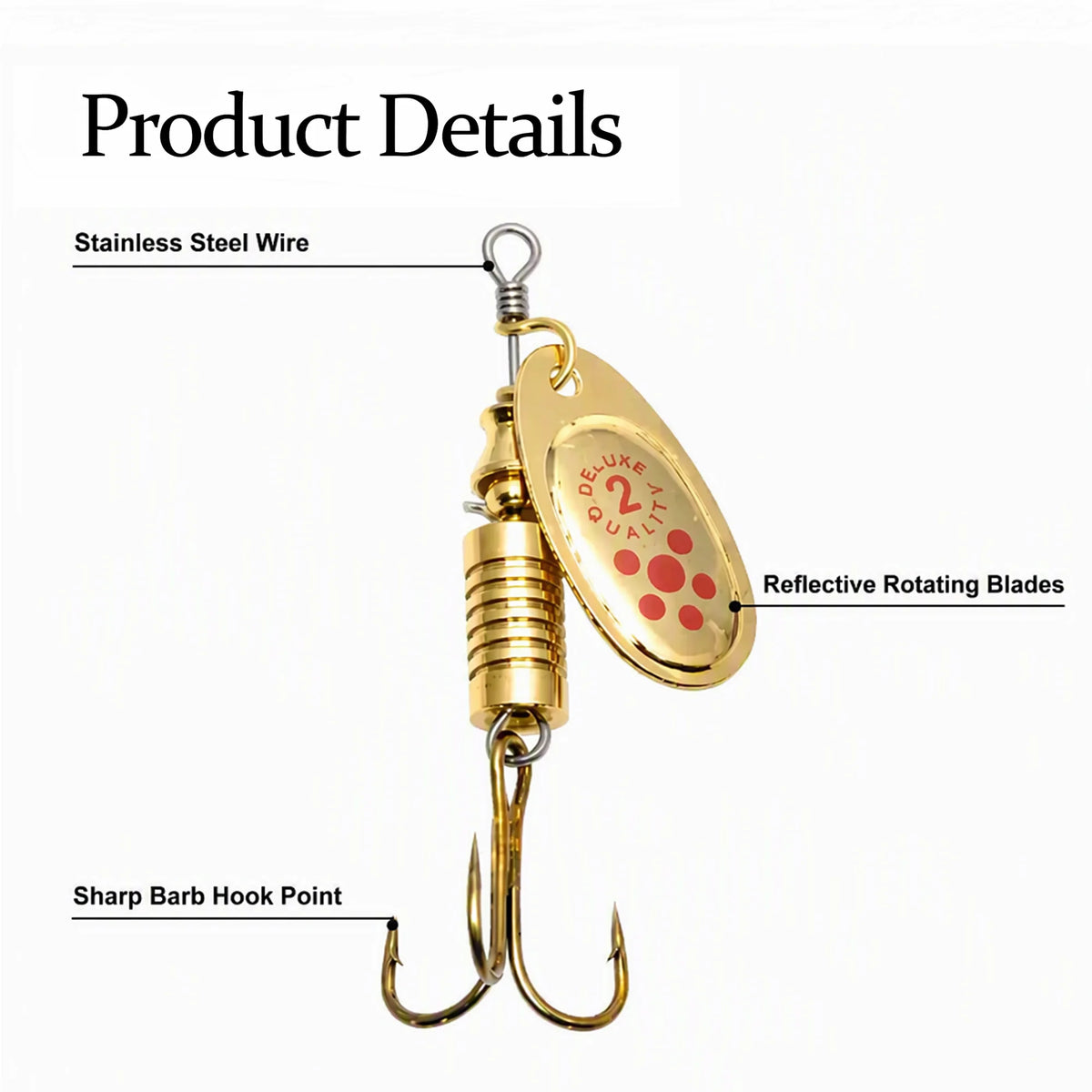 10-Pack Gold & Silver Metal Spoon Lures for Bass & Trout