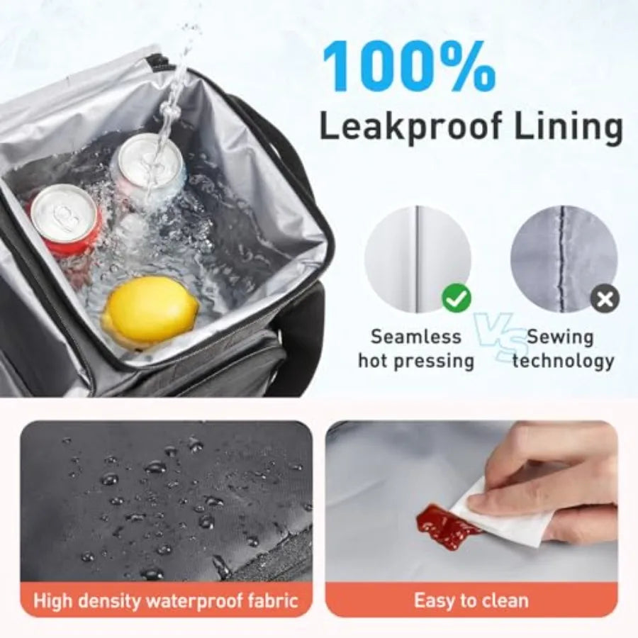 Soft Sided Cooler Bag Insulated 30/48/60 Cans, Large Collapsible and Leakproof Ice Chest for Picnic, Beach, Camping, Travel