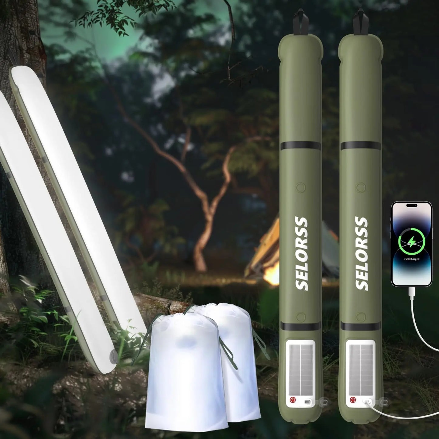 SELORSS Solar Camping Lantern 2000mAh