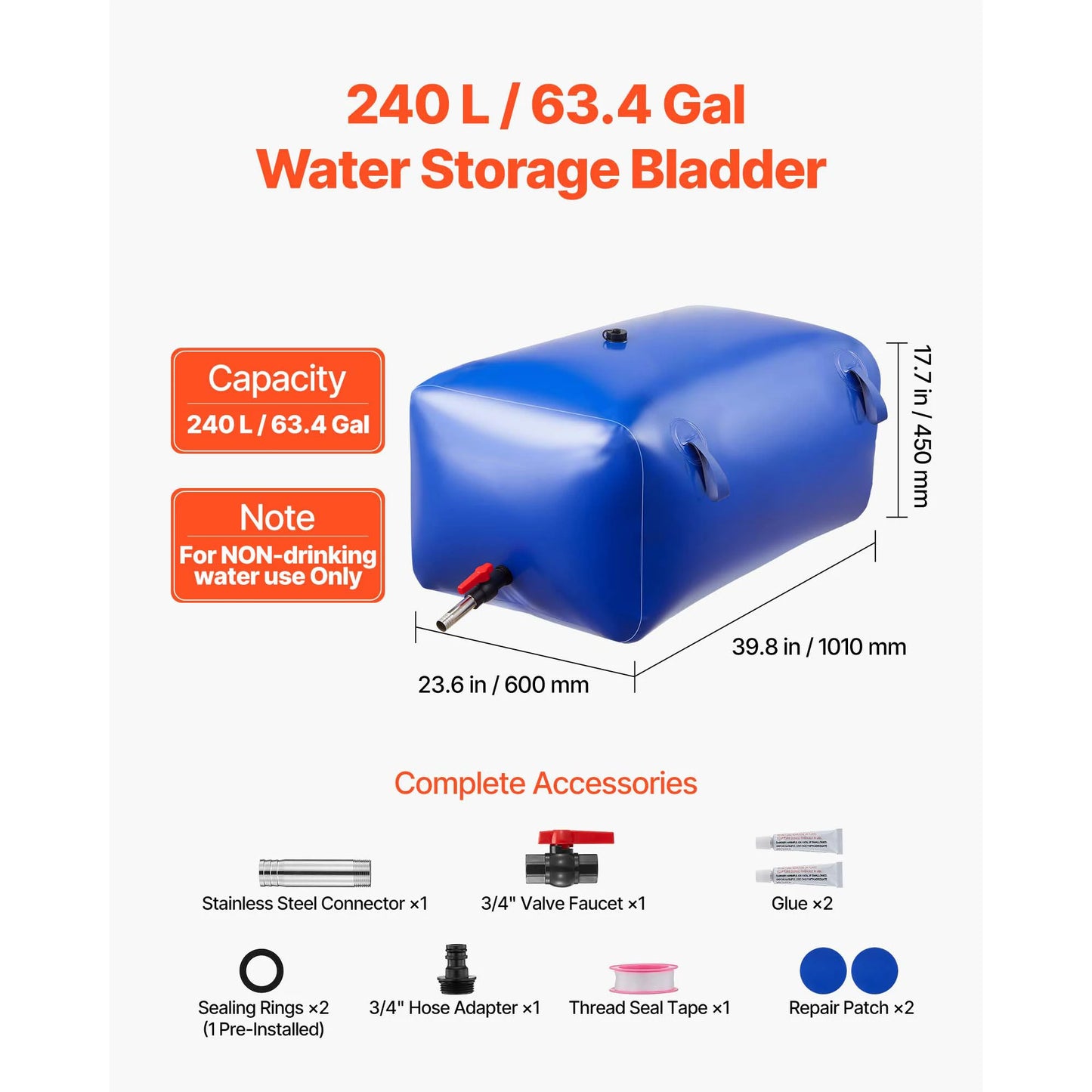 SucceBuy Portable & Collapsible Water Storage Containers for Camping
