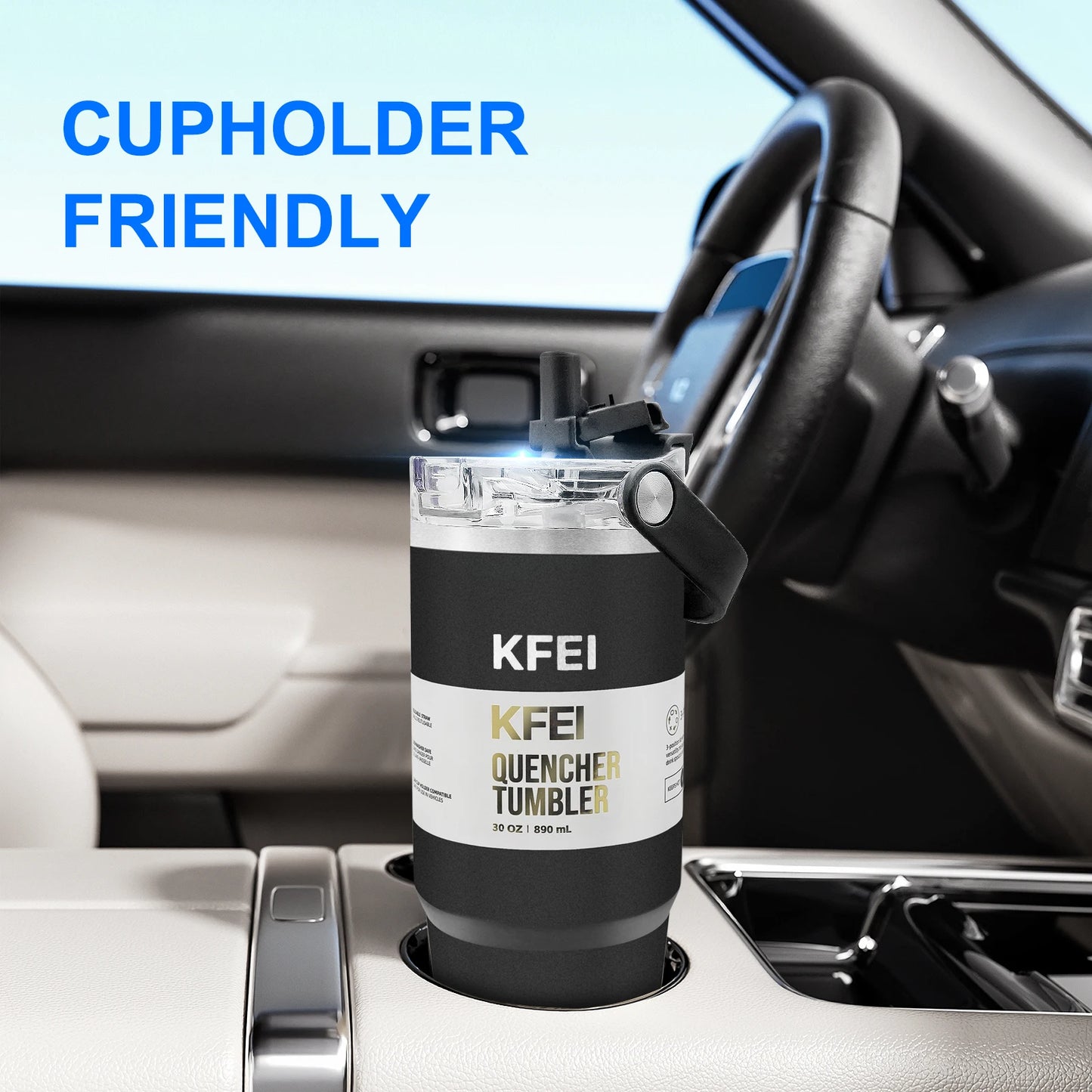 1PCS 30oz Solid Color Double Wall Stainless Tumbler, with Lid And Straw, Insulated