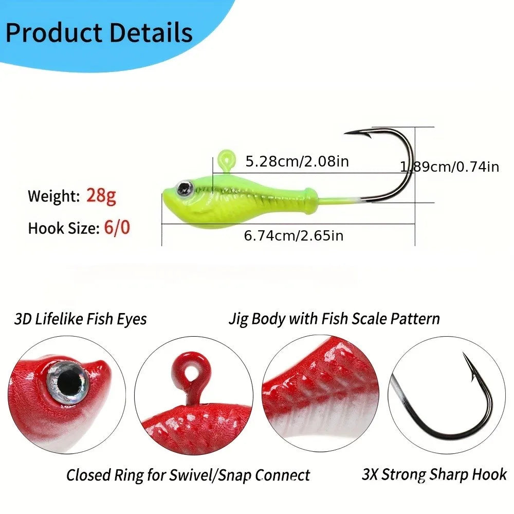 5-Pack 28g Realistic Deer Hair Sea Fishing Lures