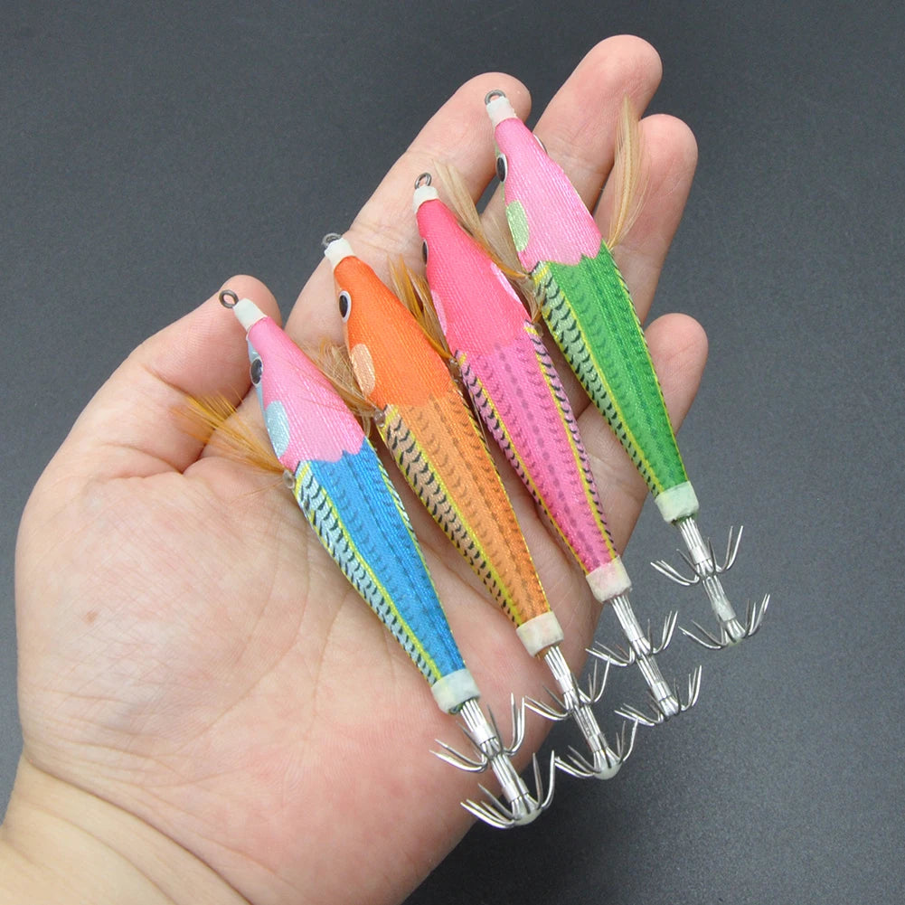 10cm/10g Wooden Shrimp Lures Luminous Artificial Baits Fishing Tackle Accessories