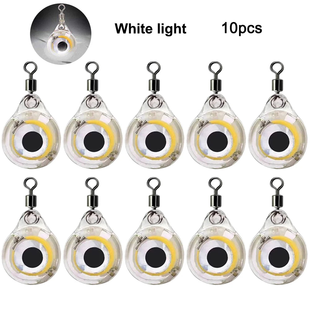 10-100Pcs Mini Fishing Lure Light LED  Eye Shape