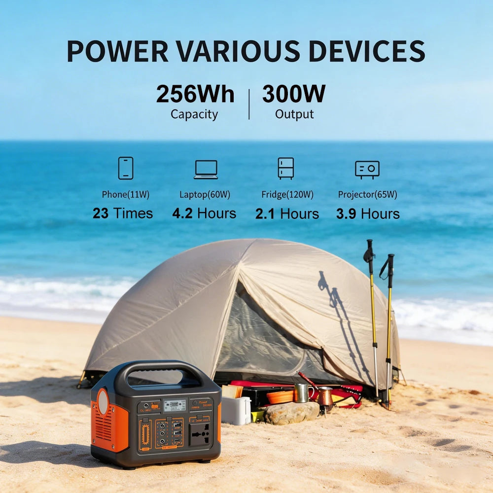 Gaiaray 500W/300W Portable Power Station with LiFePO4 Battery & Solar Generator