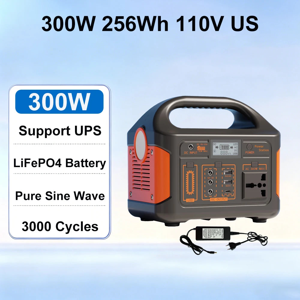 Gaiaray 500W/300W Portable Power Station with LiFePO4 Battery & Solar Generator