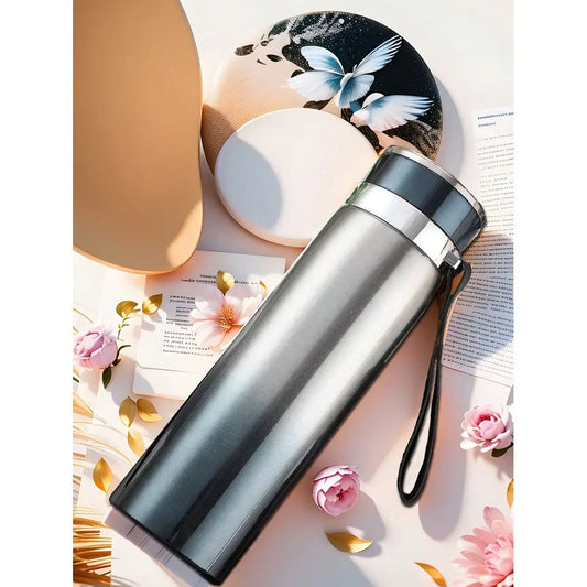 Stainless Steel Insulated Outdoor Water Bottle with Travel Strap