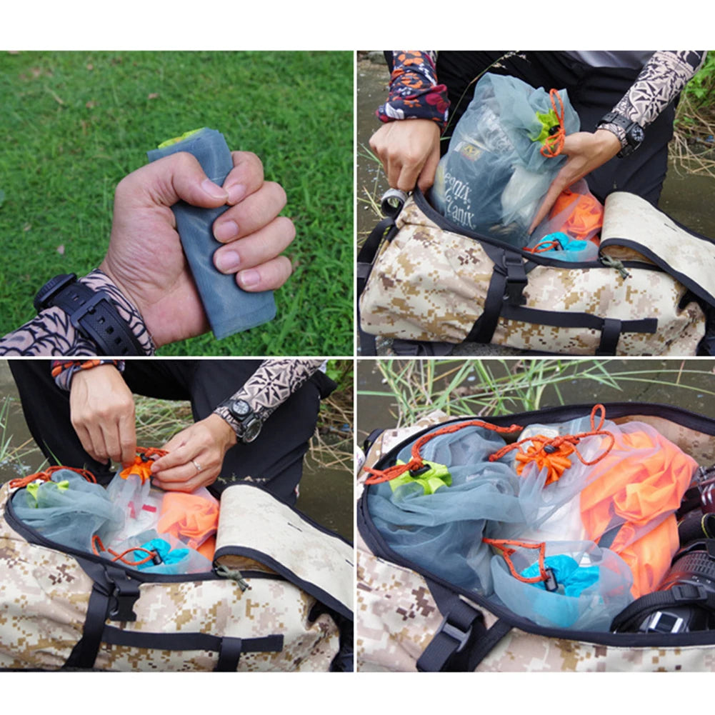 Compression Bag Portable Waterproof Drawstring Travel Sundry Bag Dustproof Space Saving Carry Pouch for Camping Travel Hiking