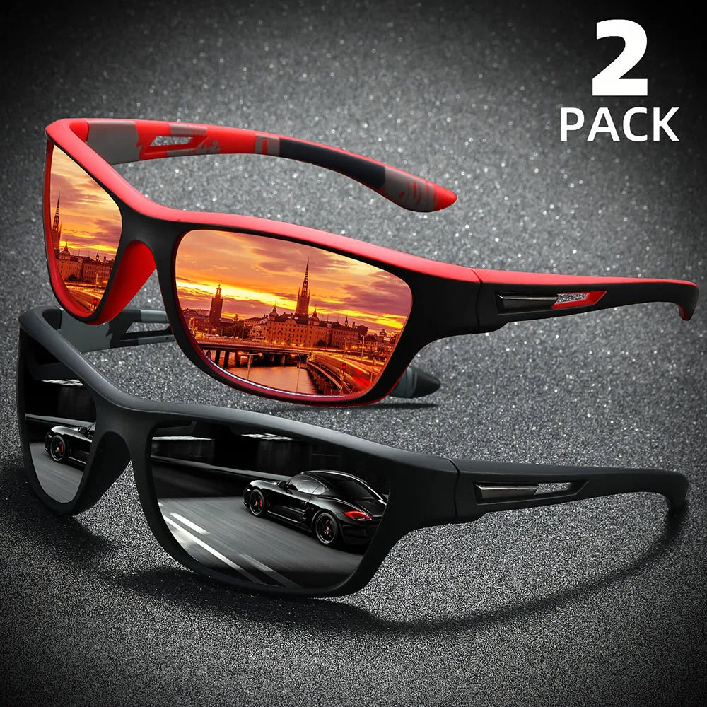 2pcs Polarized Wrap Around Sunglasses for Men and Women  Protection Glasses Perfect for Outdoor Sports Travel Driving