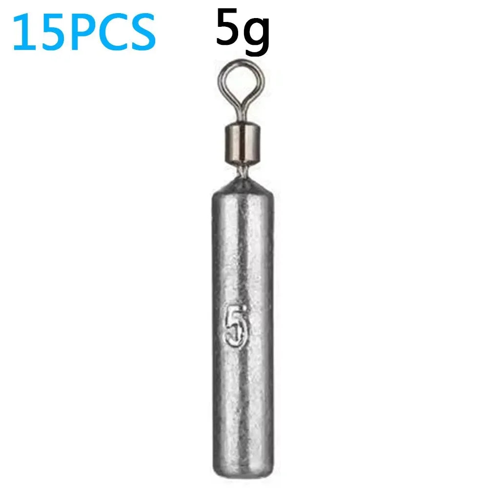 Fishing Weight 15PCS/Lot Sinker Mold 3.5g 5g 7g 10g 14g 20g Tube Bullet Plumb Pendant