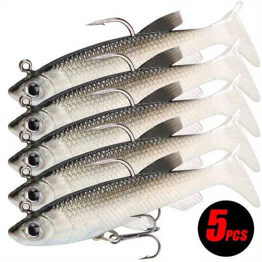 5Pcs Realistic Soft Bait-8Cm Realistic Bait-High-Quality Sharp Hook for Freshwater Fishing