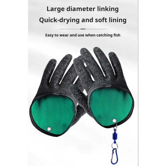 1PCS Fishing Gloves Catching Fish Anti-skid Durable Knitted Full Finger Waterproof Work Cut Resistant Gloves