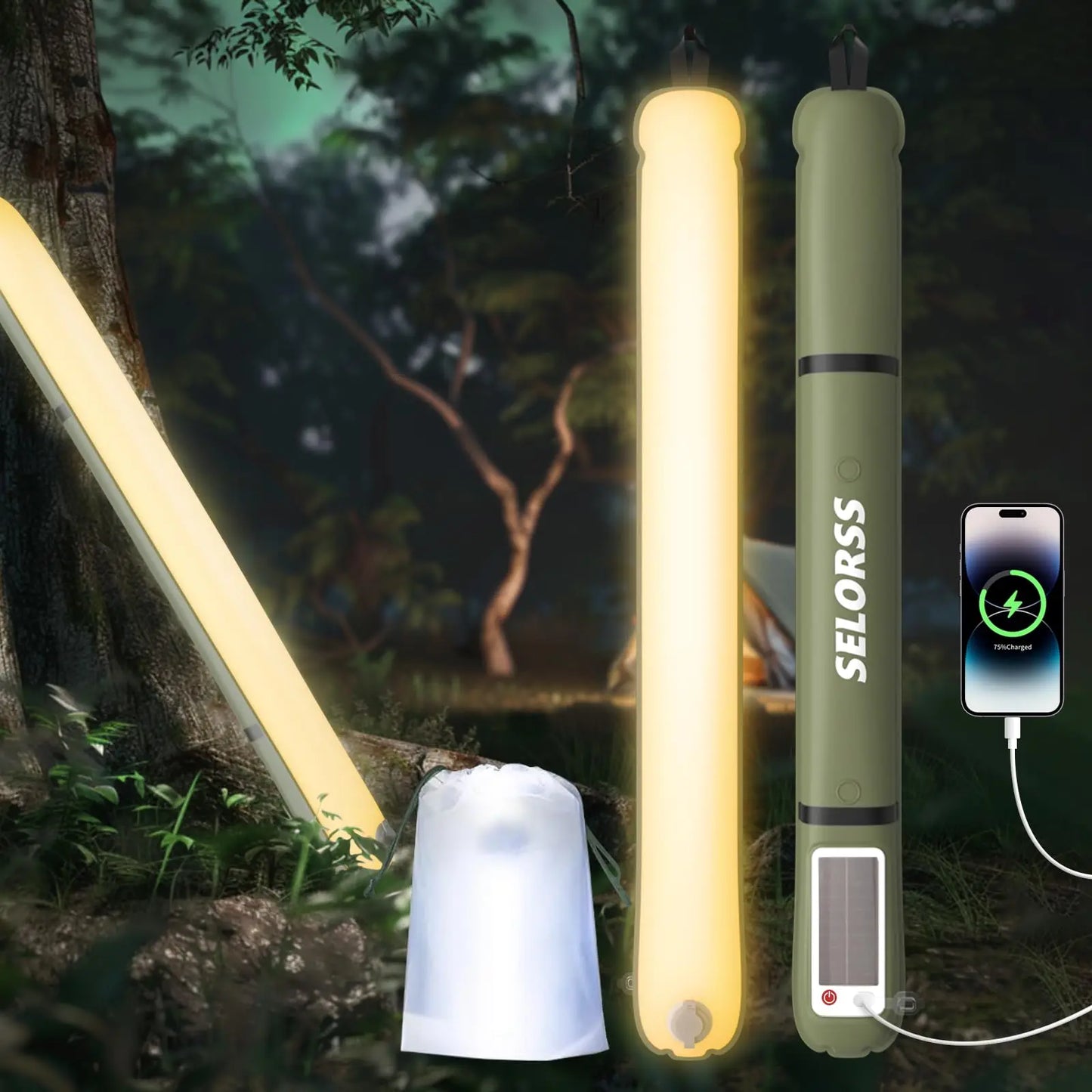 SELORSS Solar Camping Lantern 2000mAh