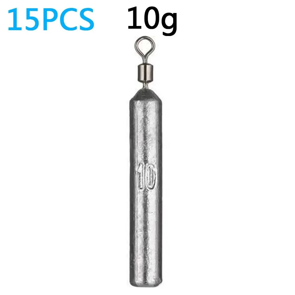 Fishing Weight 15PCS/Lot Sinker Mold 3.5g 5g 7g 10g 14g 20g Tube Bullet Plumb Pendant