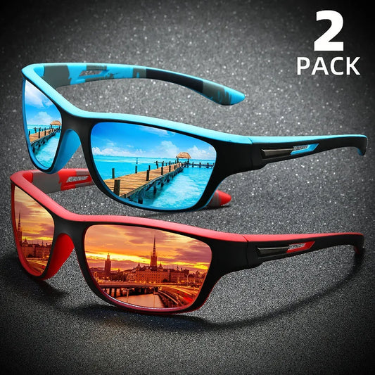 2pcs Polarized Wrap Around Sunglasses for Men and Women  Protection Glasses Perfect for Outdoor Sports Travel Driving