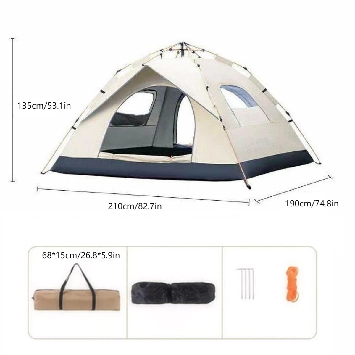 Outdoor shelter Sunshade Self-driving Travel Camping Tent Reactive tent 4 person waterproof