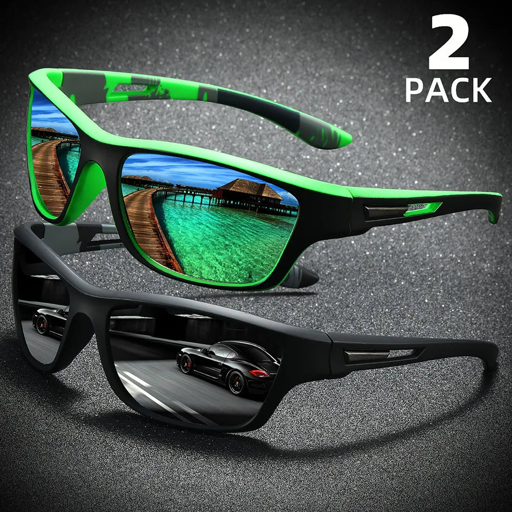 2pcs Polarized Wrap Around Sunglasses for Men and Women  Protection Glasses Perfect for Outdoor Sports Travel Driving