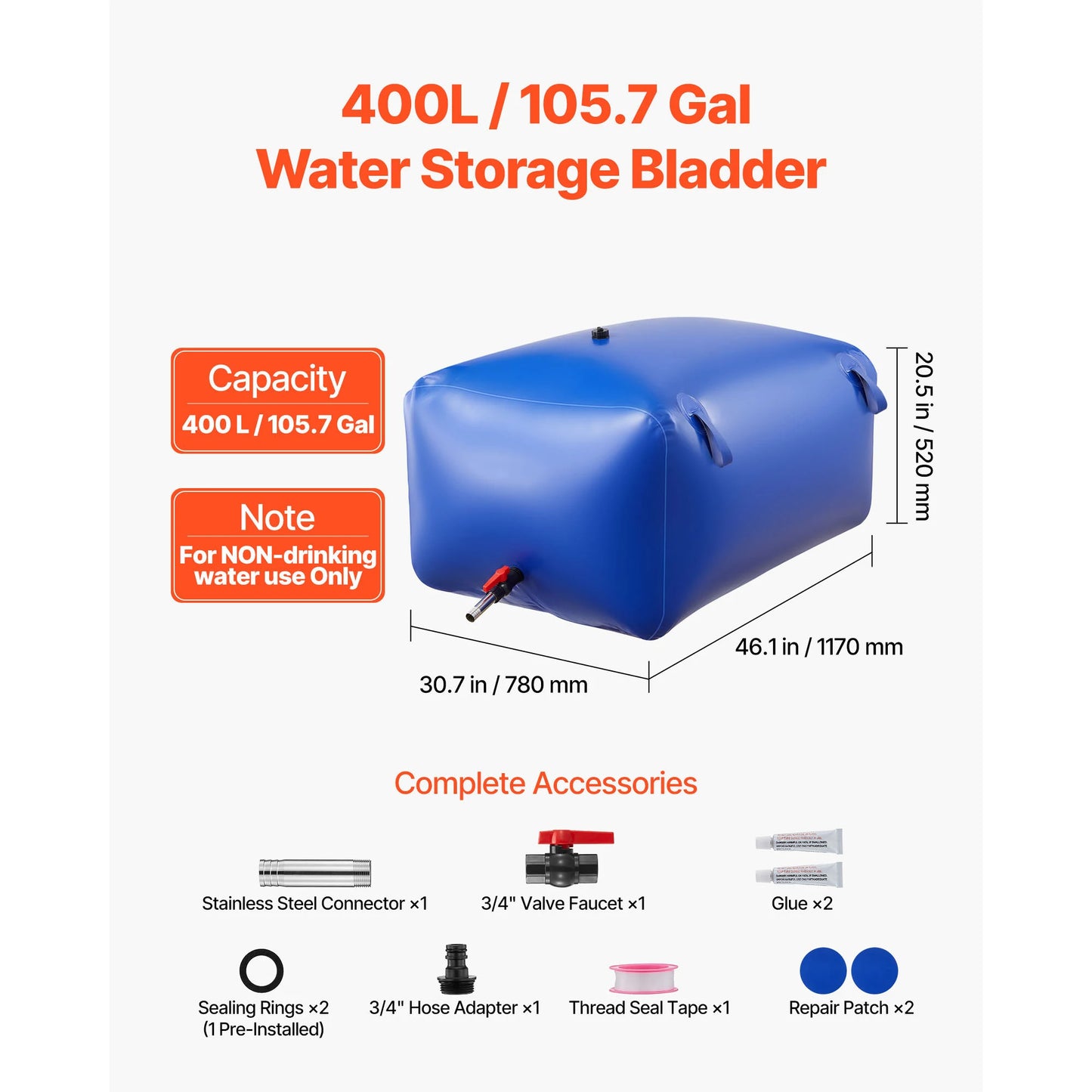 SucceBuy Portable & Collapsible Water Storage Containers for Camping