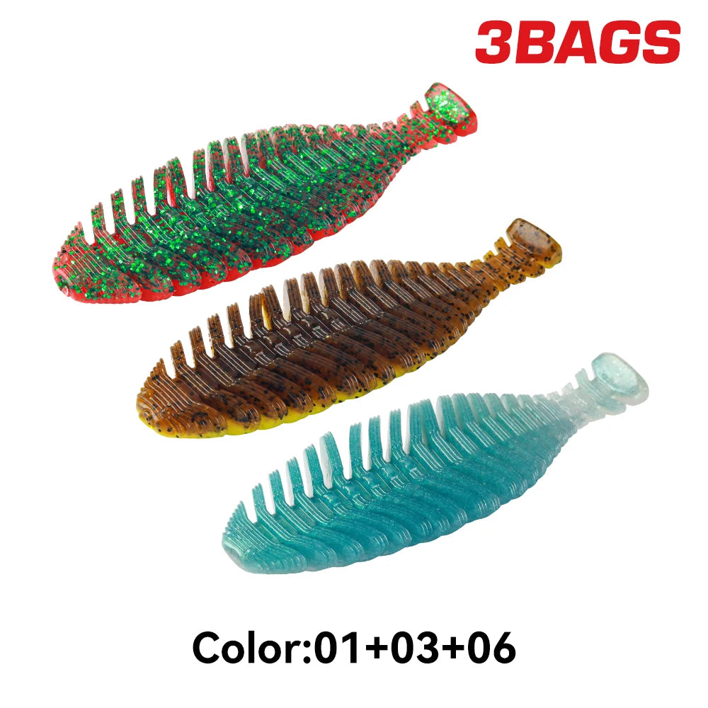 Kingdom 3-Pack Soft Shad Swimbaits (3.7" / 0.44 oz) for Bass & Pike