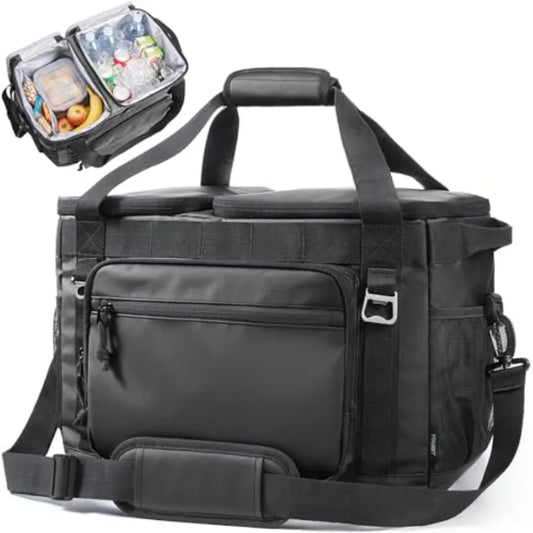 Soft Sided Cooler Bag Insulated 30/48/60 Cans, Large Collapsible and Leakproof Ice Chest for Picnic, Beach, Camping, Travel