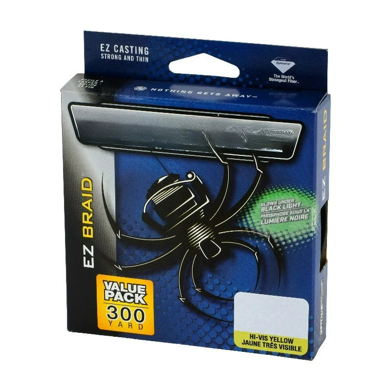 EZ Braid™ Fishing Line, Hi-Vis Yellow, 20 lb Test Strength, 300 yd