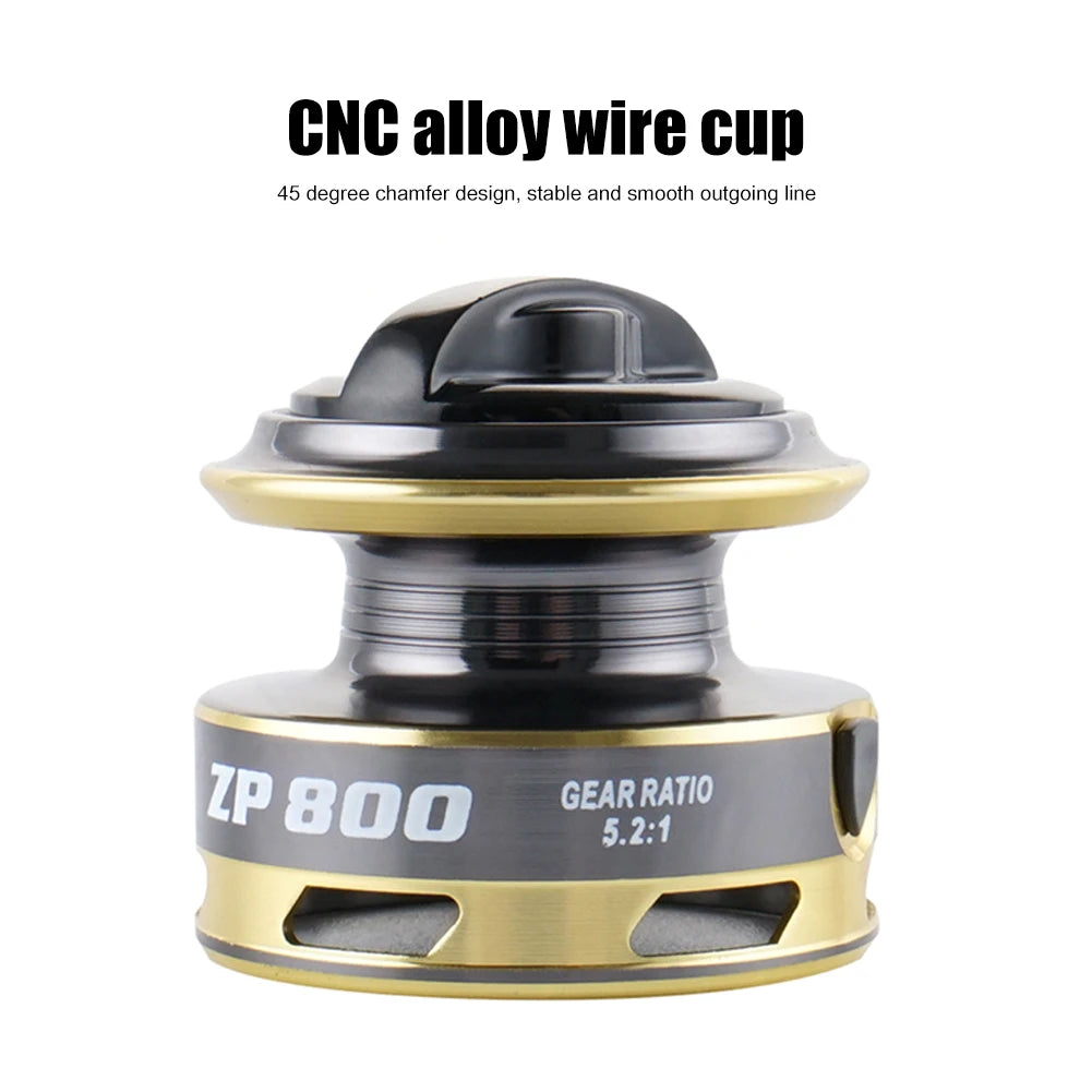 Mini Fishing Reel ZP 500/800 Series Small Fishing Reel Gear Ratio 5.2:1 Powerful Spinning Fishing Reels 13BB for Carp Fishing