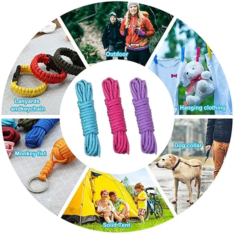 4 Size Dia.4mm 7 stand Cores Paracord for Survival Lanyard Camping Climbing Camping Rope