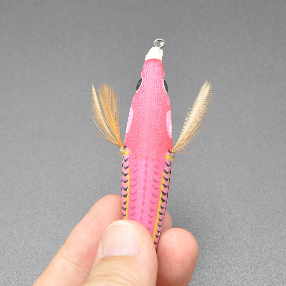 10cm/10g Wooden Shrimp Lures Luminous Artificial Baits Fishing Tackle Accessories
