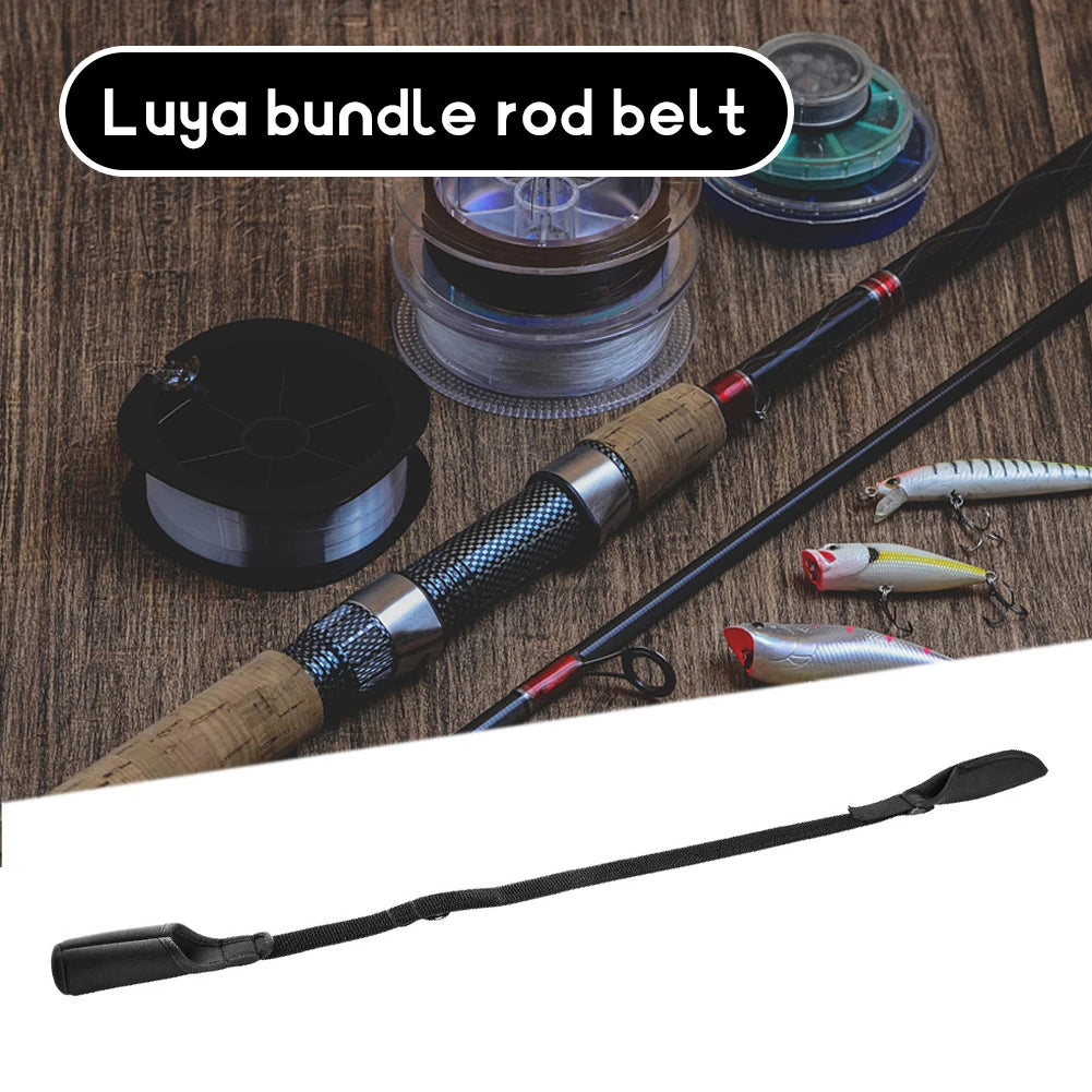Splash-resistant Fishing Rod Holder Strap Shockproof Fishing Rod Strapping Wrap Wear-resistant Adjustable Outdoor Fish Tool