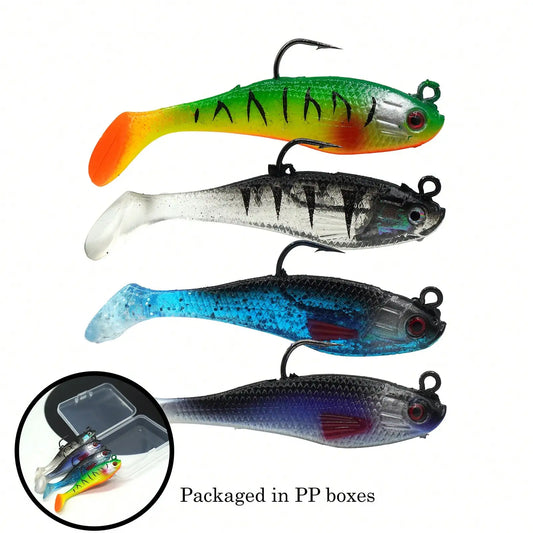2-Pack Soft Swimming Swimbaits with Moving Tail & Internal Weight