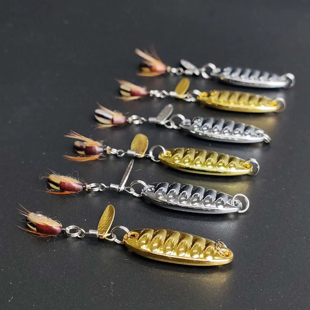 12-Pack Handmade Fly Fishing Flies & Sequins Kit (#6, #10, #16) with Storage Box