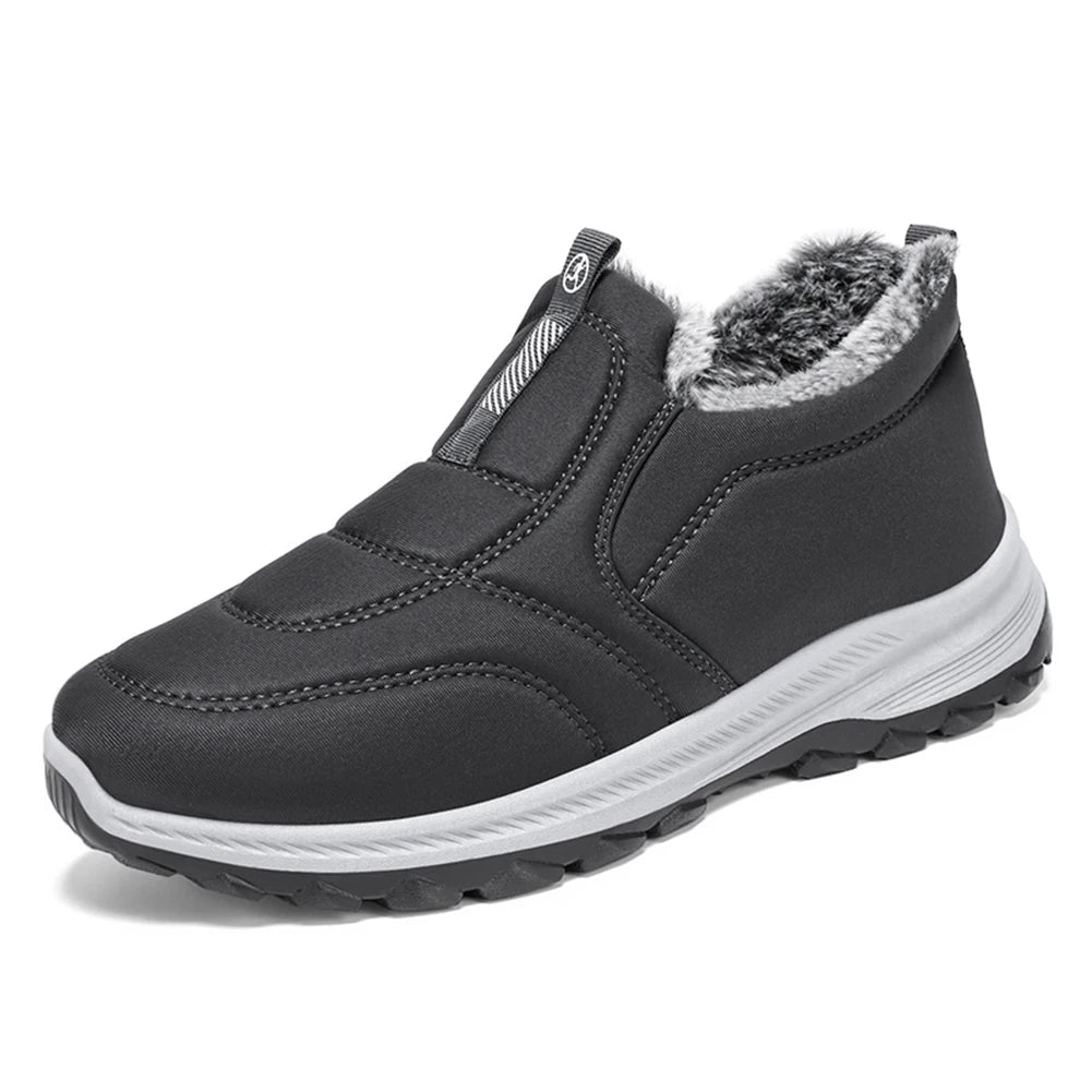 Mens Snow Boots Lightweight Thermal Ankle Boots Comfortable Slip On Sneakers Winter Thick Fur Shoes for Outdoor Sports