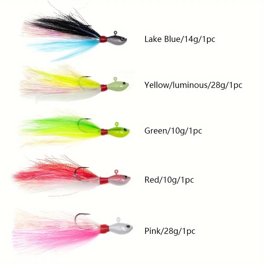 5-Pack 28g Realistic Deer Hair Sea Fishing Lures