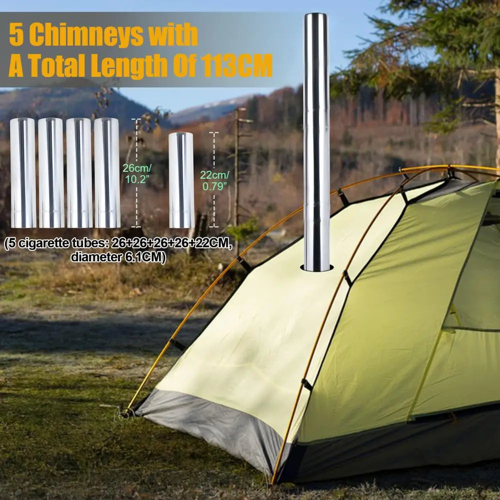 Portable Wood Burning Camping Stove for Hot Tents & Outdoor Heating